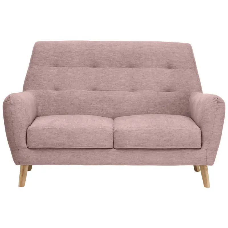 Zweisitzer-Sofa in Webstoff Rosa