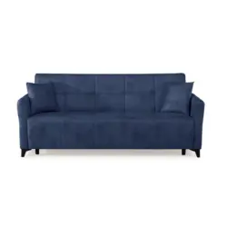 Schlafsofa in Webstoff Blau