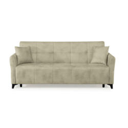 Schlafsofa in Webstoff Creme