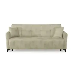 Schlafsofa in Webstoff Creme