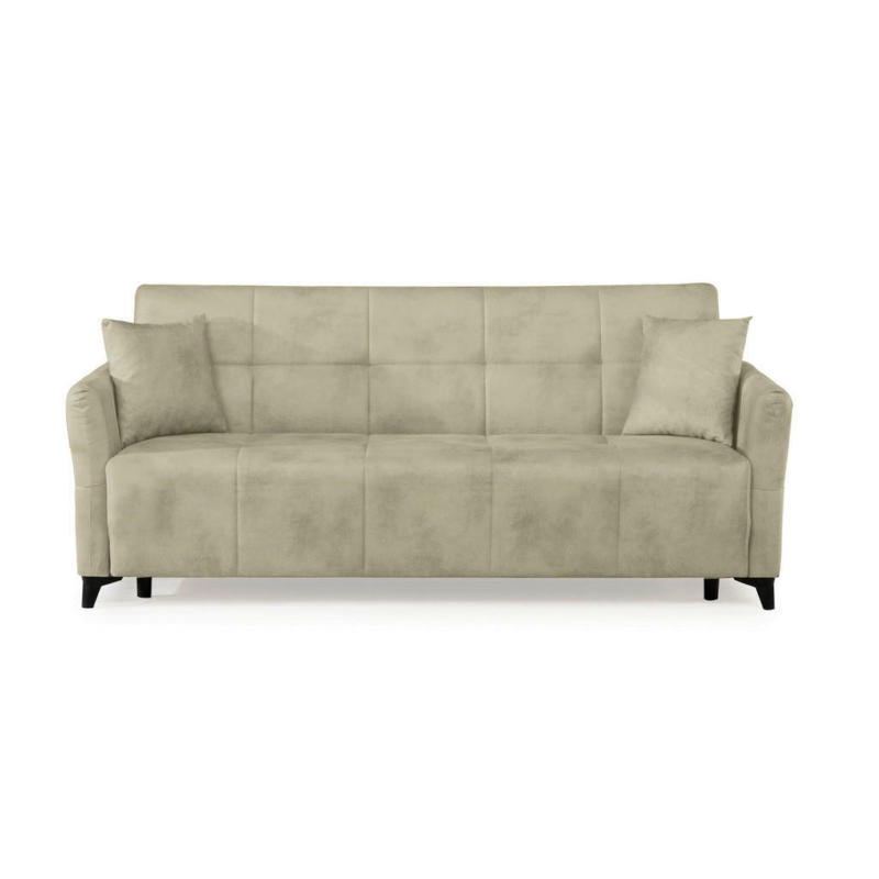 Schlafsofa in Webstoff Creme