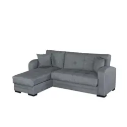 Eckschlafsofa in Webstoff Grau