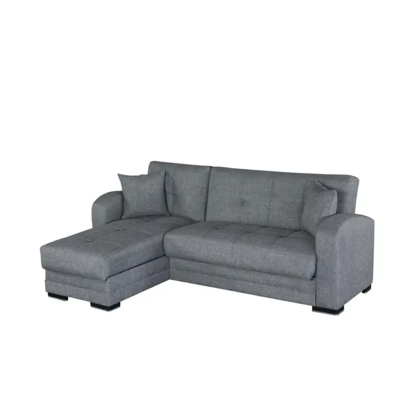 Eckschlafsofa in Webstoff Grau