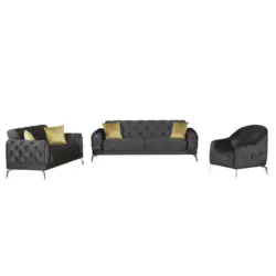 Sitzgarnitur in Anthrazit