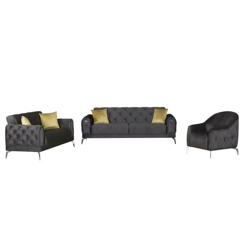 Sitzgarnitur in Anthrazit