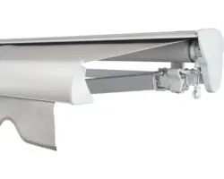 SOLUNA Halbkassettenmarkise Classic 3,5x2 Stoff Dessin 320923 Gestell E6EV1 silber eloxiert Antrieb rechts inkl. Kurbel