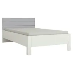 Bett 120/200 cm in Grau, Weiß