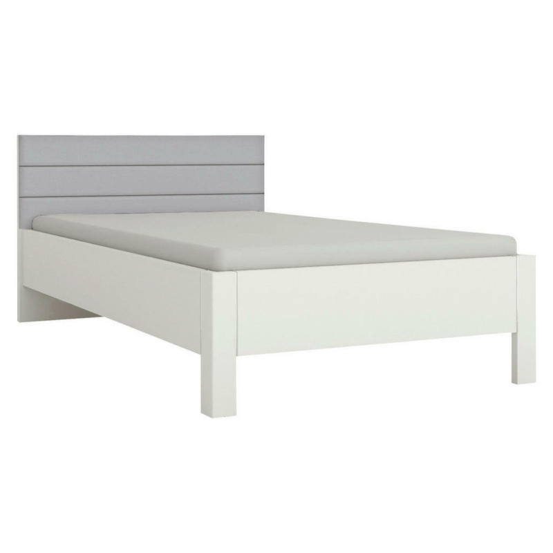 Bett 120/200 cm in Grau, Weiß