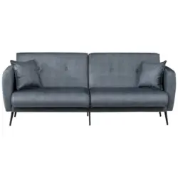 Schlafsofa in Webstoff Graublau