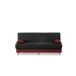 Schlafsofa in Webstoff Rot, Schwarz