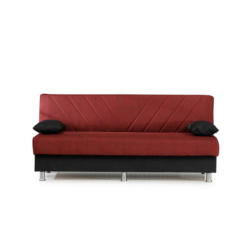 Schlafsofa in Webstoff Rot, Schwarz