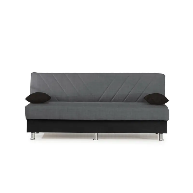 Schlafsofa in Webstoff Grau, Schwarz