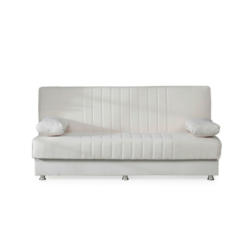 Schlafsofa in Webstoff Creme