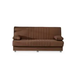 Schlafsofa in Webstoff Braun