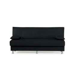 Schlafsofa in Webstoff Schwarz