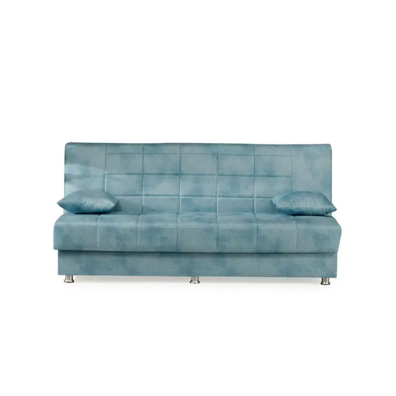 Schlafsofa in Webstoff Hellblau