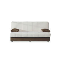 Schlafsofa in Webstoff Braun, Creme