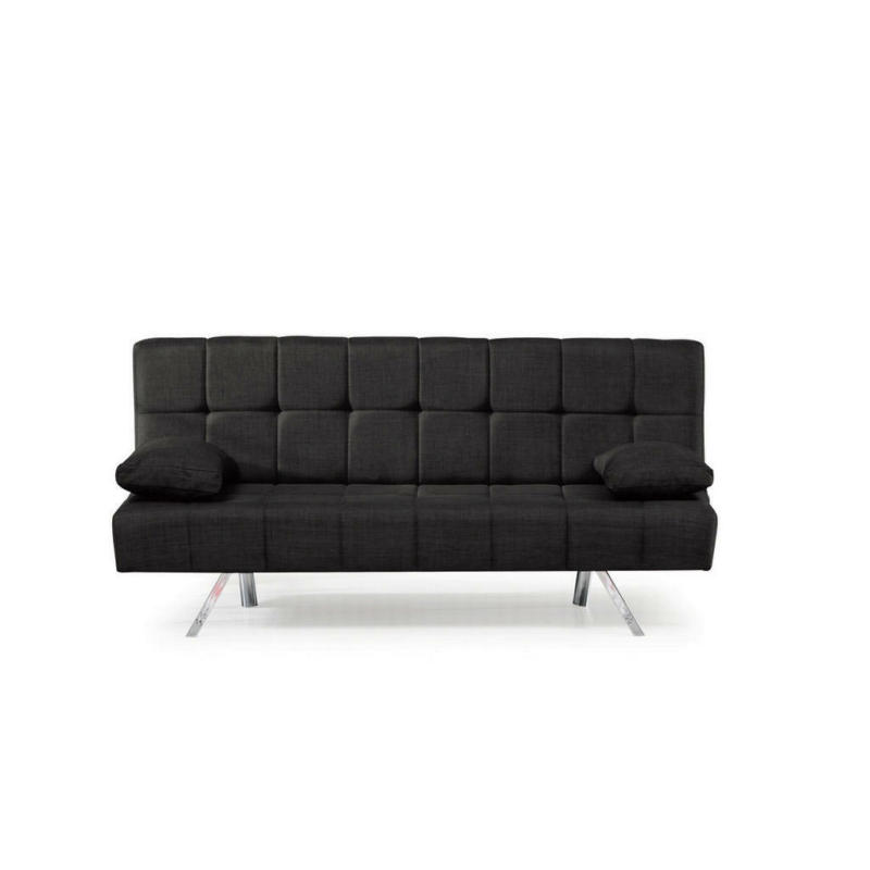 Schlafsofa in Webstoff Schwarz