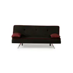 Schlafsofa in Webstoff Rot, Schwarz