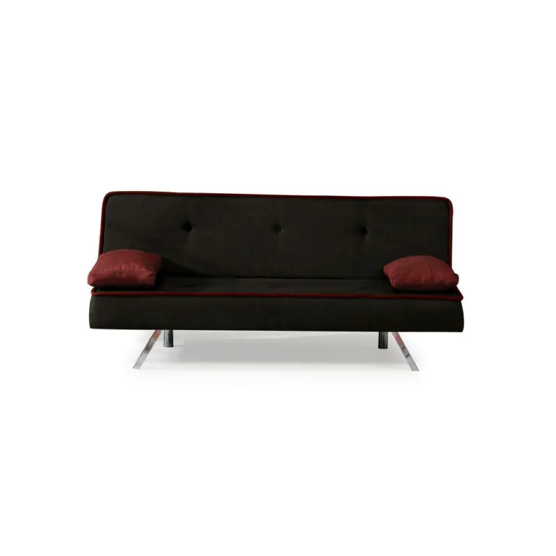 Schlafsofa in Webstoff Rot, Schwarz