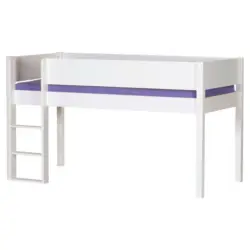 Mittelhohes Bett 90/200 cm Weiß