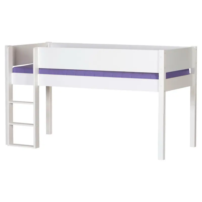 Mittelhohes Bett 90/200 cm Weiß