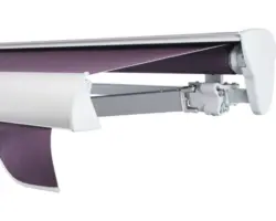 SOLUNA Halbkassettenmarkise Classic 3x2,5 Stoff Dessin 7554 Gestell E6EV1 silber eloxiert Antrieb rechts inkl. Motor, Wandschalter