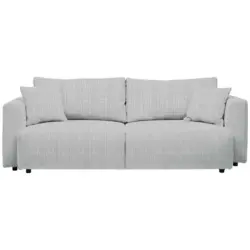 Schlafsofa in Kord Silberfarben