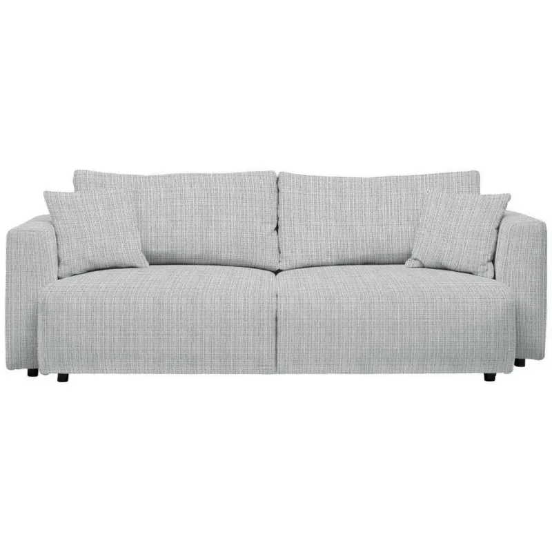 Schlafsofa in Kord Silberfarben
