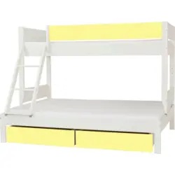 Etagenbett 90-140/200 cm Gelb, Weiß