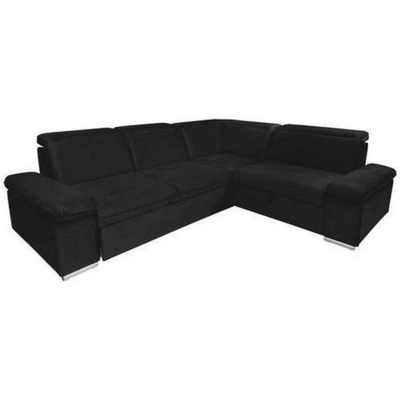 Eckschlafsofa in Schwarz