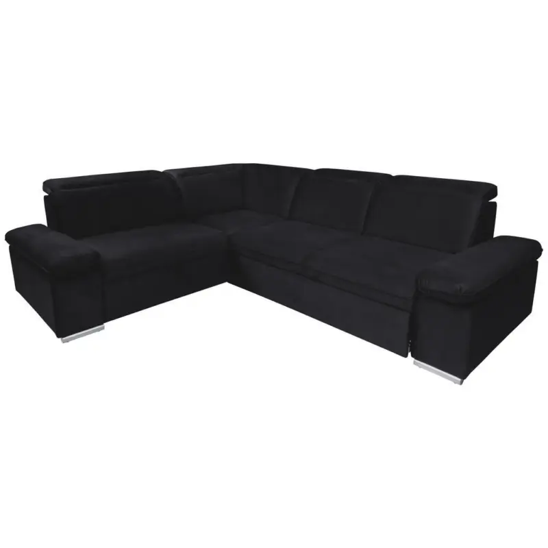 Eckschlafsofa in Schwarz