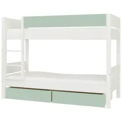 Etagenbett 90/200 cm Weiß, Hellgrün