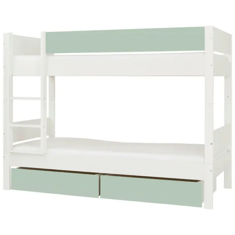 Etagenbett 90/200 cm Weiß, Hellgrün