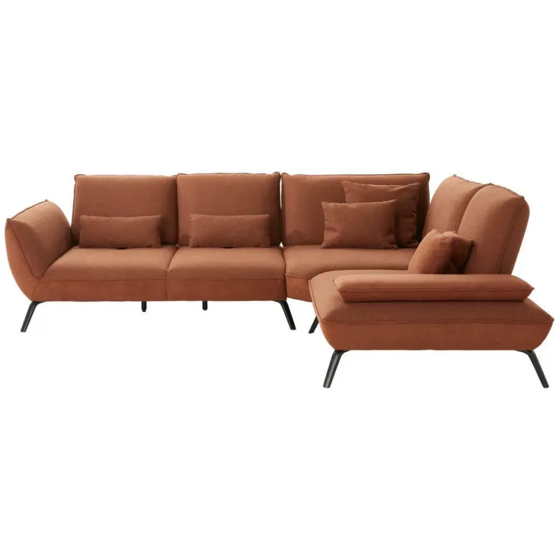 Ecksofa in Flachgewebe Kupferfarben