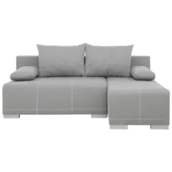 Eckschlafsofa in Chenille Grau