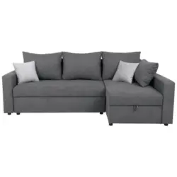 Eckschlafsofa in Mikrofaser Grau