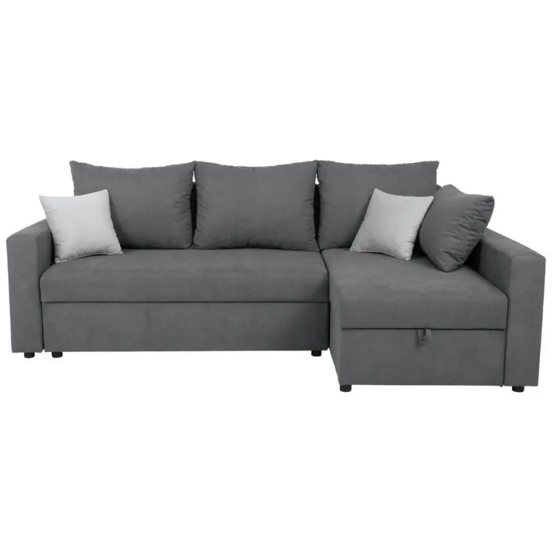 Eckschlafsofa in Mikrofaser Grau
