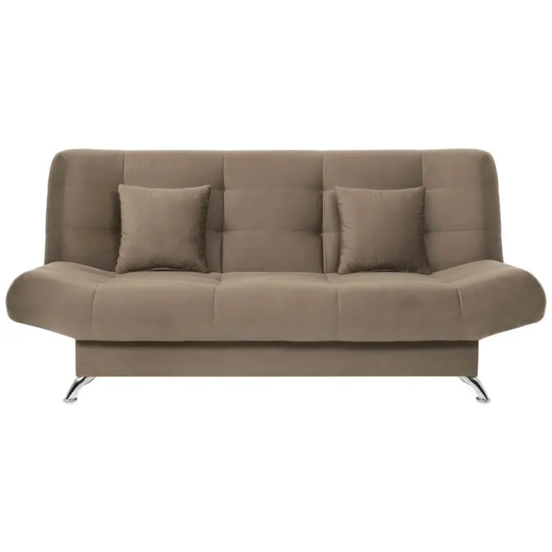 Schlafsofa in Plüsch Beige