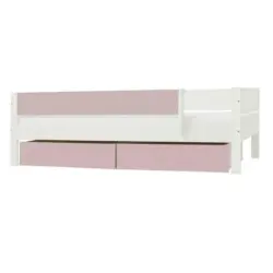 Bett 90/200 cm in Rosa, Weiß