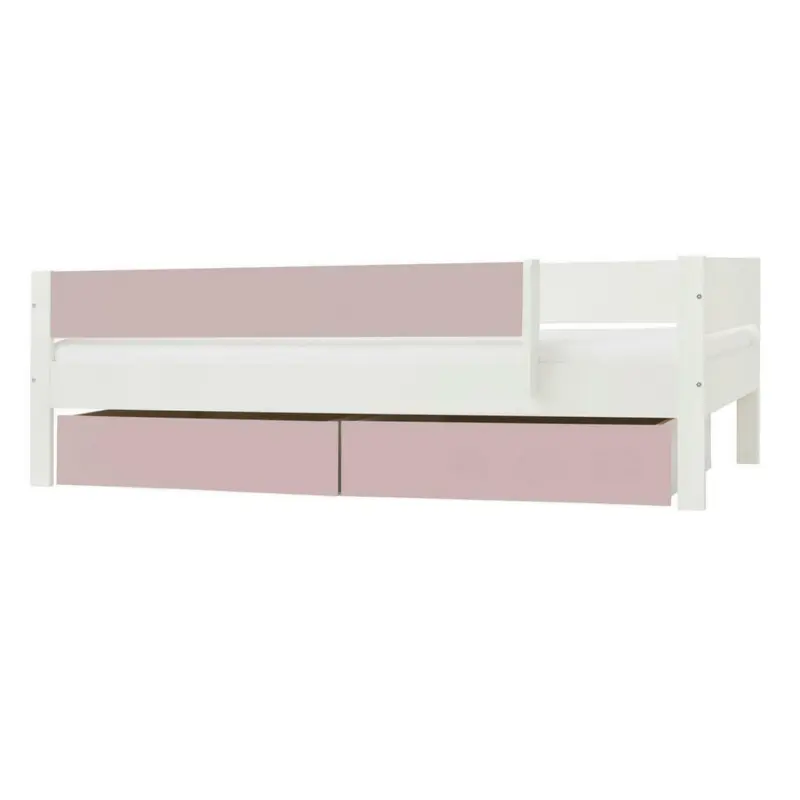 Bett 90/200 cm in Rosa, Weiß
