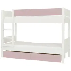 Etagenbett 90/200 cm Rosa, Weiß