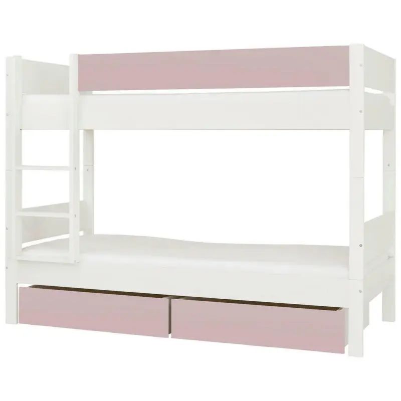 Etagenbett 90/200 cm Rosa, Weiß