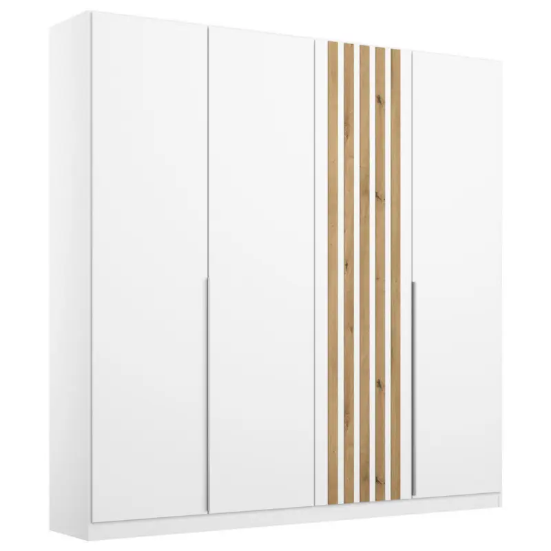 Drehtürenschrank in Eiche Artisan, Weiß