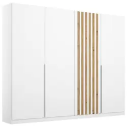 Drehtürenschrank in Weiß, Eiche Artisan