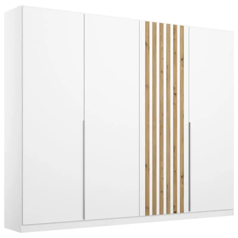 Drehtürenschrank in Weiß, Eiche Artisan