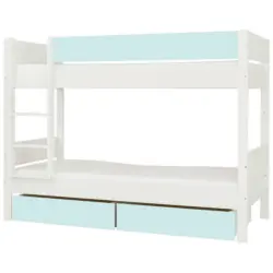 Etagenbett 90/200 cm Wei&szlig;, Mintgr&uuml;n