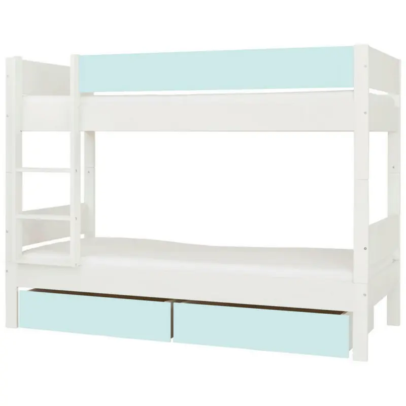 Etagenbett 90/200 cm Wei&szlig;, Mintgr&uuml;n