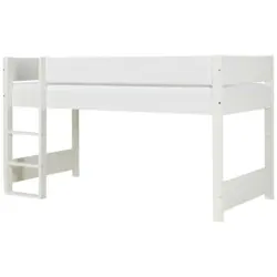 Mittelhohes Bett 90/200 cm Wei&szlig;