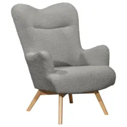 Sessel in Teddystoff Grau